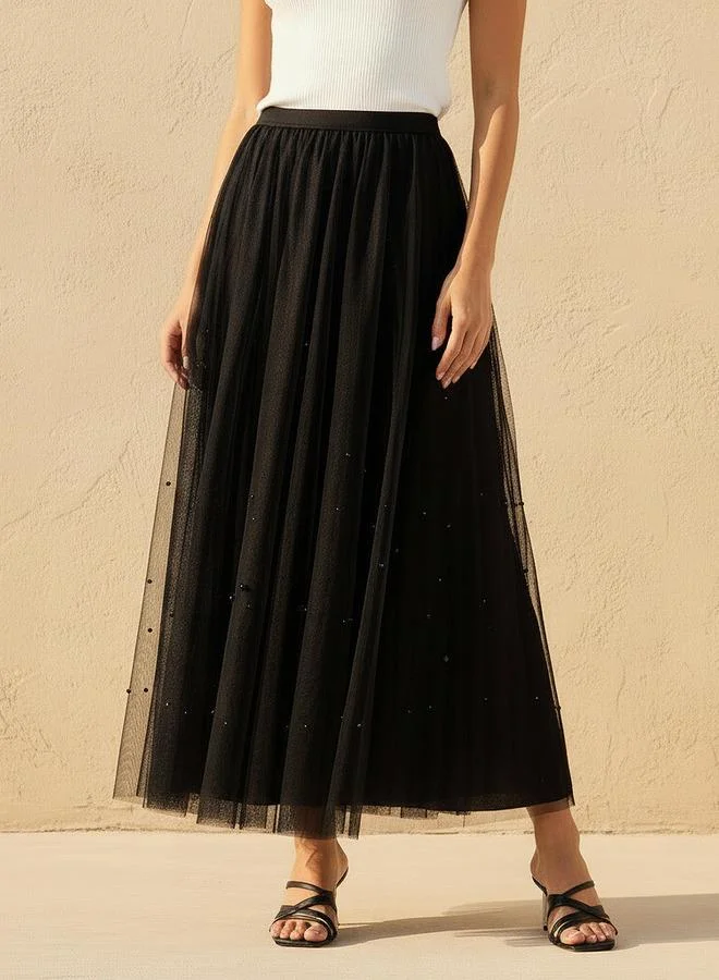 2Xtremz 2Xtremz Maxi Embellished Skirt with Elasticated Waistband